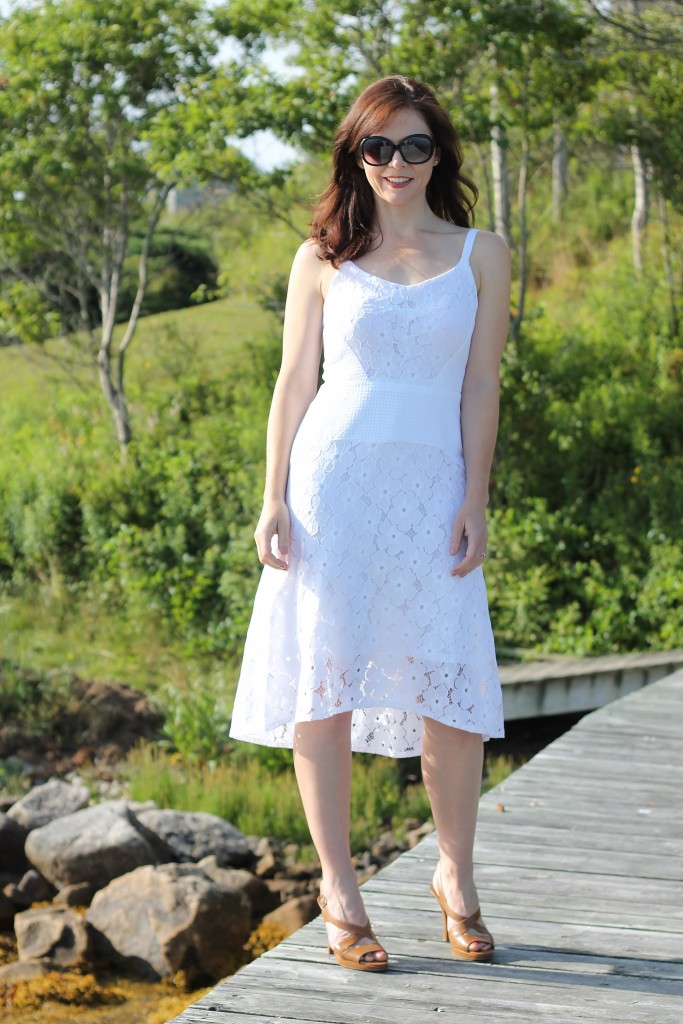 white lace dress