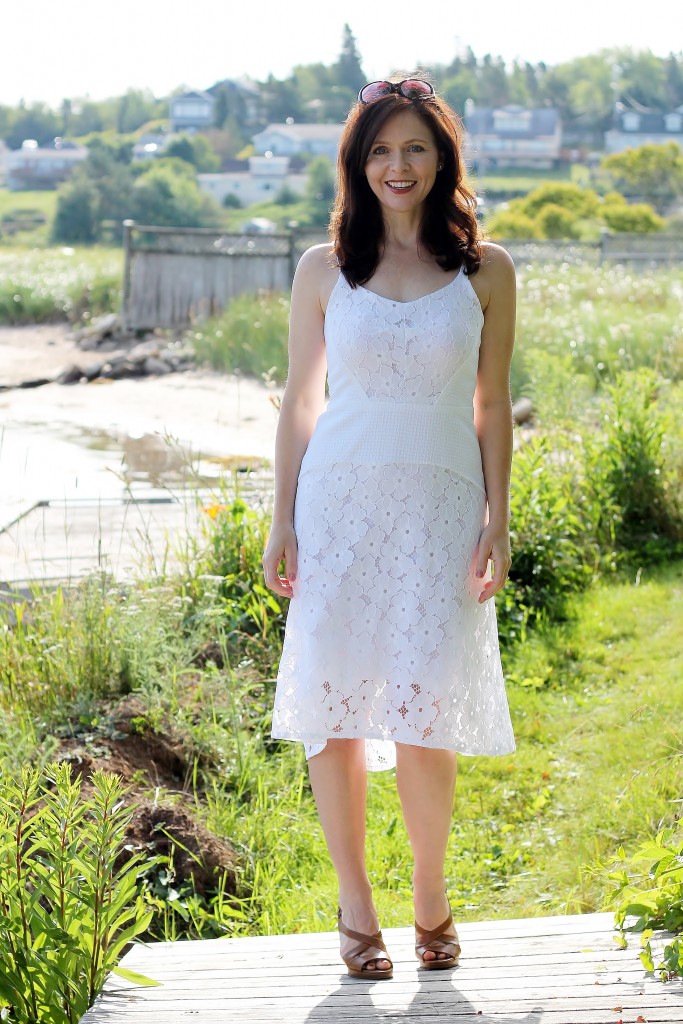 white lace dress