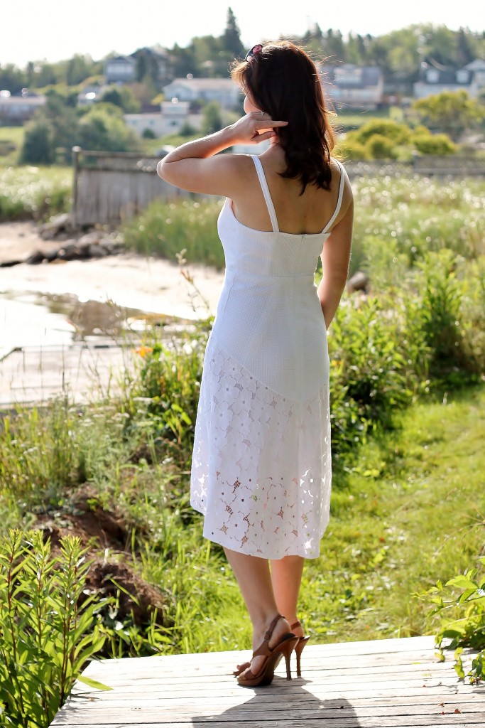 white lace dress