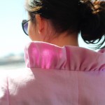 pink linen coat