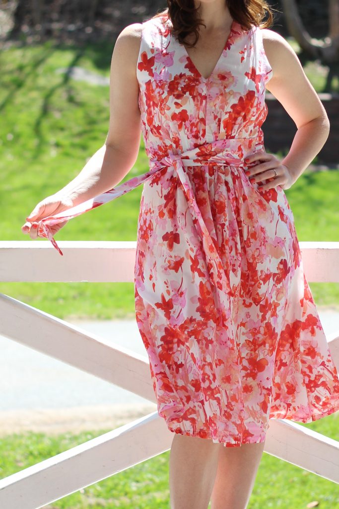 floral silk cotton dress