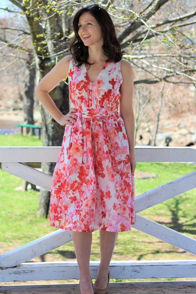 floral silk cotton dress