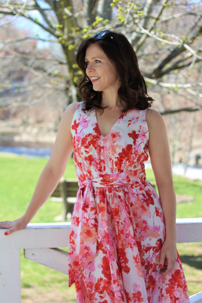 floral silk cotton dress