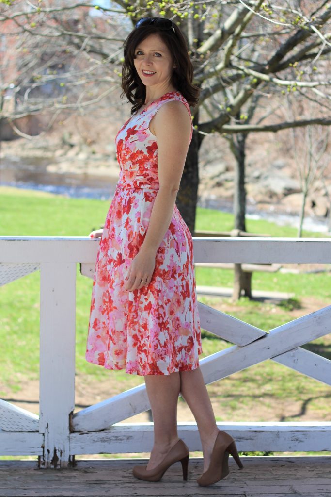 floral silk cotton dress