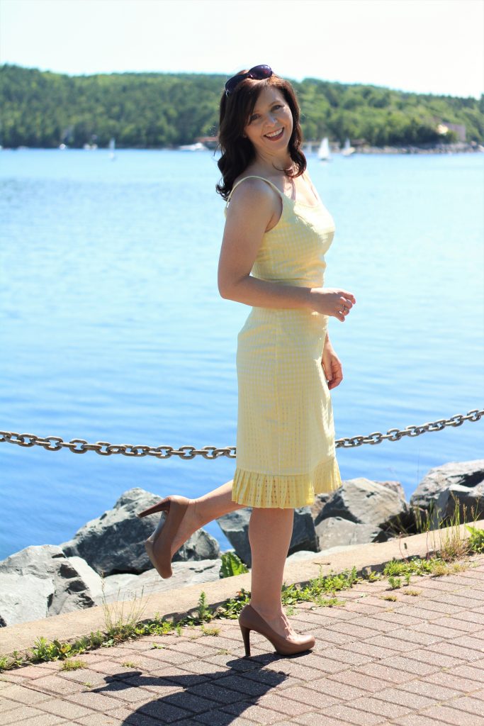 yellow gingham dress